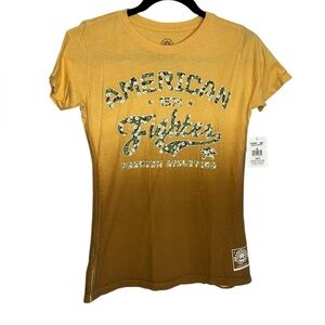 NWT American Fighter Dailey Short Sleeve Mocktwist Tee in Amber Ombré Size XS